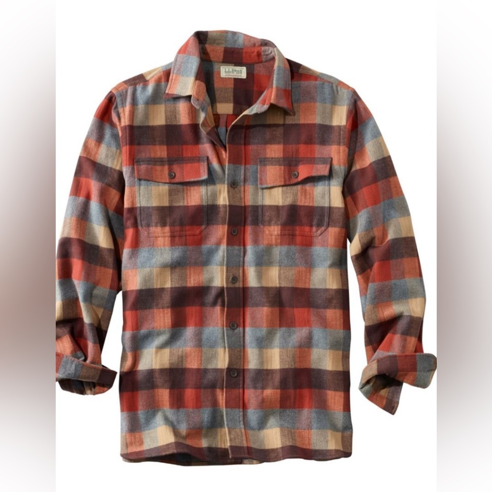 LL Bean Chamois Plaid Shirt Size L